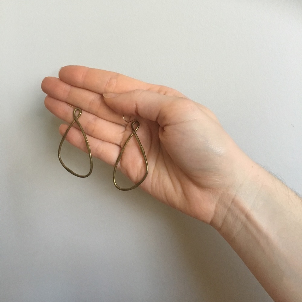 Brass Infinity Earrings
